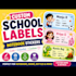 attractive school label and notebook sticker designs