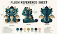 create custom plush reference sheet stuffed animal tech pack ych concept