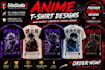 create best anime streetwear t shirt graphics for your brand