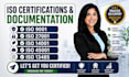 do iso 9001, 27001, 14001, 45001, 13485 documentation and certification