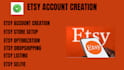 create etsy shop, etsy store setup, etsy SEO and product listing optimization