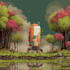 create steam capsule art in pixel art style