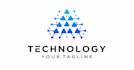 design futuristic tech and IT company logo