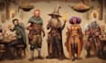 do group party character art, dnd party