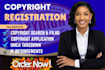 file copyright registration, application dmca takedown, IP, logo, songs