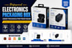 design electronics packaging box, gadget packaging and print ready dieline