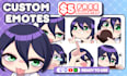 draw emotes, twitch emotes, animated emotes, chibi emotes, vtuber for stream