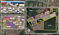 design retail trade aerial map with site arrow
