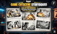 create game cinematic storyboard sequences and cutscenes