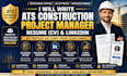 write ats construction manager resume CV and linkedin