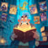 draw a cartoon book cover art