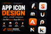 create a unique high quality mobile app icon design
