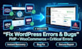 fix wordpress php bugs woocommerce crash debug malware recovery speed repair