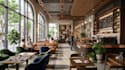 design restaurant, bar, pub, lounge bar interior design, cafe interior render