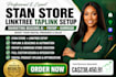 setup stan store linktree, taplink, marketing beacons ai payhip gumroad