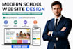 design modern school website for preschool, daycare, kindergarten, elearning lms