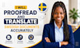 proofread and translate swedish documents accurately