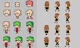 create custom pixel art character sprite sheet  and game environment