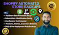 setup shopify automated store backups via tiny whapi progus store ai workflow