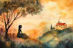 do a watercolor illustration
