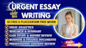 urgent essay writing, edit case study, report, research and summary, apa paper