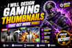 design stunning youtube gaming thumbnails fast