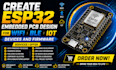 create esp32 embedded pcb design for wifi ble iot devices and firmware