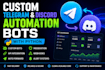 develop custom telegram and discord automation bots with python