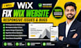 build wix website, fix wix website bug, wix redesign, wix studio and SEO errors