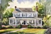 custom digital watercolor house
