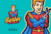 custom superhero comic logo design with dynamic style