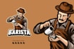 modern cafe logo design with professional style