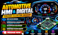 develop automotive hmi digital gauge cluster ui, speedometer odometer pcb