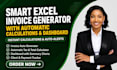 create a smart excel invoice generator with automatic calculations and dashboard