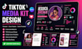 design tiktok media kit, carousel, cover graphic and post template