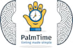 design outstanding hand clock mascot logo with express deliver