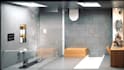 design a modern bathroom interior and create photorealistic 3d renderings