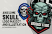 design skull logo mascot and illustration
