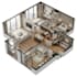 design a floor plan for a 3 bedroom apartment