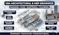draw usa architectural mep engineering drawing for building construction project