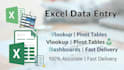 do excel data entry, vlookup, pivot tables and dashboard