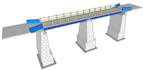 design stone bridge with 2d drawing and 3d model