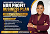 write a nonprofit business plan and grant proposal