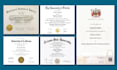 design college diploma, high school diploma, award certificate