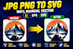 manually vector trace logo and convert jpg png to svg ai eps