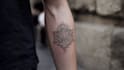 create sleeve tattoo design in geometric style