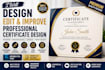 design edit and improve professional certificate design