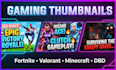 create fortnite valorant dbd horror gaming thumbnail design