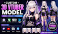 create custom 3d vtuber model for vroid vrchat and streaming