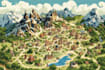illustrate 2d vector map, city map, rv park campground